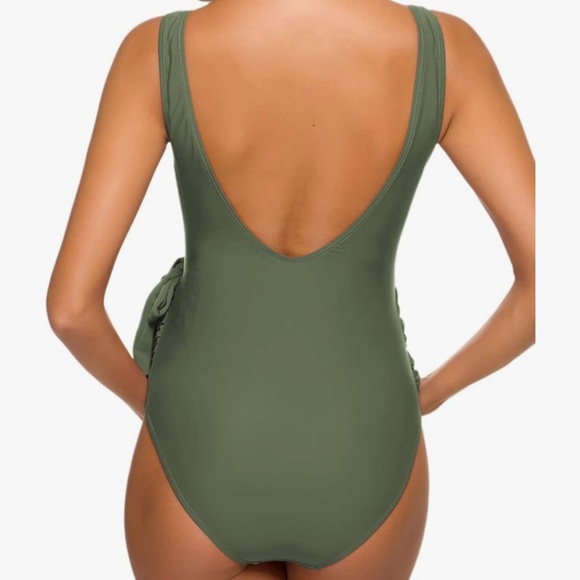 Women’s one piece bathing suit army green - Picture 2 of 3